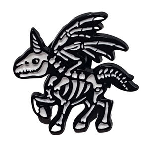 Skeleton Pegasus enamel pin